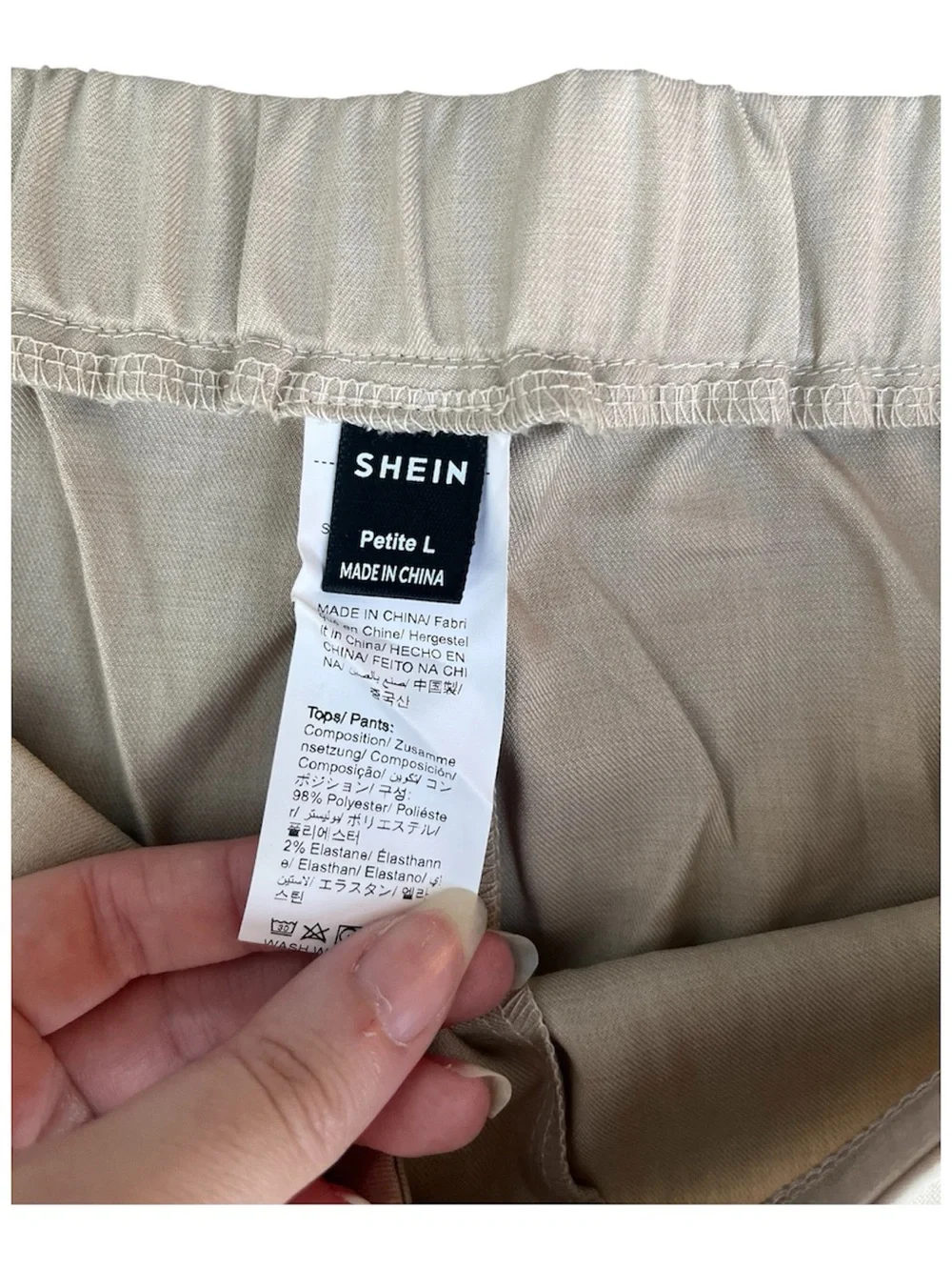 SHEIN Wide Leg Palazzo Pants Tan Zip Up Size PL